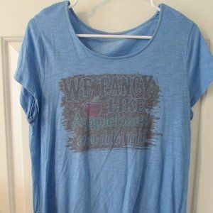 WOMEN'S SHIRT SIZE 1 LARGE CHICO'S FANCY LIKE APPLEBEES SUBLIMATION PRINT